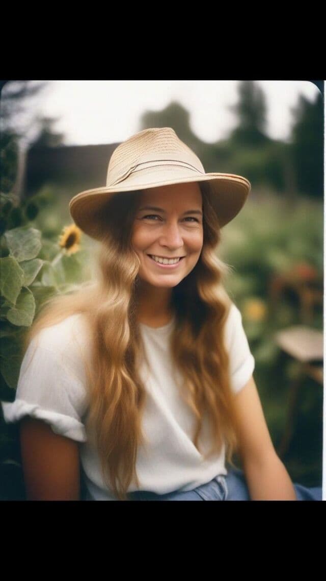 Grassy field, big smile